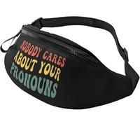 Riñonera De Marcha A Nadie Le Importan Tus Pronombres Multifuncional Bolsos Bandolera Ajustable Riñoneras Hombre Para Ciclismo Actividades Entrenamiento 14X35Cm