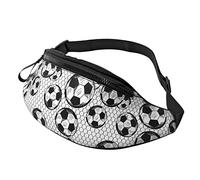 Riñonera De Marcha Patrón De Tema De Fútbol Soccer Unisex Riñoneras De Cintura Ligera,con Agujero De Auriculares Bolsa De Cintura Táctica para Pasear A Perros Correr Viajes 14X35Cm