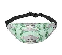 Riñonera de mariposas blancas y moradas para hombres y mujeres, bolsa cruzada grande, con cinturones ajustables, Coala, Talla única