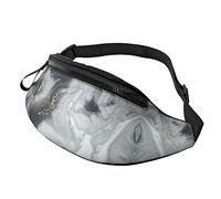 Riñonera de mármol de lujo para correr, senderismo, viajes, entrenamiento, pasear al perro, deportes, pesca, riñonera, Black, Talla única