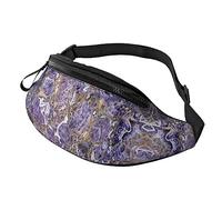 Riñonera de mármol morado para correr, senderismo, viajes, entrenamiento, pasear al perro, deportes, pesca, riñonera, Black, Talla única