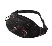 Riñonera de mármol negro y oro rosa para correr, senderismo, viajes, entrenamiento, pasear al perro, deportes, pesca, riñonera, Black, Talla única