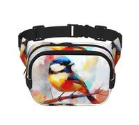 Riñonera de moda con bonito patrón de pájaro, unisex, bolsa de mensajero deportiva de viaje