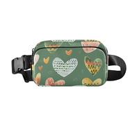 Riñonera de moda con corazones para mujeres, hombres, adolescentes, resistente al agua, cinturón de pecho con correa ajustable para viajes, compras, correr