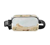 Riñonera de moda con correa ajustable para senderismo, Western Cow Cactus Vast Desert, 1 size