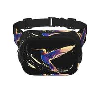 Riñonera de moda con diseño abstracto de colibrí, unisex, bolsa de mensajero deportiva de viaje