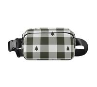 Riñonera de moda con diseño de árbol de Navidad verde y blanco para mujeres, hombres, adolescentes, impermeable, esencial para viajes, con correa ajustable para compras, deportes y trabajo, Árbol de