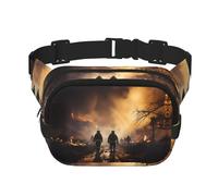 Riñonera de moda con diseño de bomberos que luchan contra incendios, unisex, bolsa de mensajero deportiva de viaje