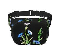 Riñonera de moda con diseño de flores de aciano en el sol, bolsa de mensajero unisex de viaje deportiva