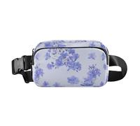 Riñonera de moda con diseño de flores de azaleas azules acuarela para mujeres y hombres, resistente al agua, bolsa de cinturón con correa ajustable para viajes, correr, senderismo