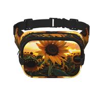 Riñonera de moda con diseño de girasol de granja, unisex, bolsa de mensajero deportiva de viaje