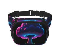 Riñonera de moda con diseño de hongos neón, unisex, bolsa de mensajero deportiva de viaje