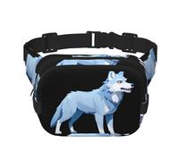 Riñonera de moda con diseño de lobo de brecha de datos, unisex, bolsa de mensajero deportiva de viaje