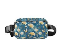 Riñonera de moda con diseño de mariposas y dientes de león para mujeres, hombres y adolescentes, para viajes, compras, correr, Mariposas Diente de León Patrón Mariposas Oro, 1 Size