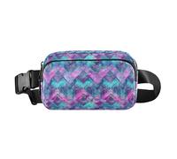 Riñonera de moda con diseño de niebla geométrica para hombres y mujeres, bolsa de pecho impermeable con correa ajustable para ciclismo, senderismo, gimnasio, niebla geométrica, 1 size