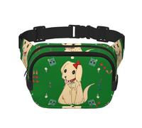 Riñonera de moda con diseño de perro sobre hierba, unisex, bolsa de mensajero deportiva de viaje