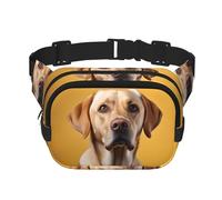 Riñonera de moda con diseño de retrato de perro labrador, unisex, bolsa de mensajero deportiva de viaje, color negro, talla única