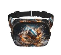 Riñonera de moda con diseño de rugby on Fire, unisex, bolsa de mensajero deportiva de viaje