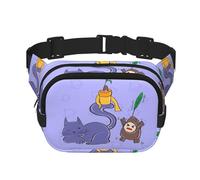 Riñonera de moda con diseño de semillas de girasol y gatos, unisex, bolsa de mensajero deportiva de viaje, color negro, talla única