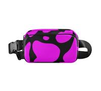 Riñonera de moda con diseño morado y negro para hombres y mujeres, bolsa cruzada impermeable para pasaporte con correa ajustable para ciclismo, senderismo, gimnasio, Diseño morado y negro Clash of