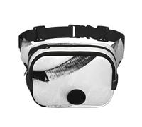 Riñonera de moda con estampado artístico de hockey sobre hielo, bolsa de cintura cuadrada negra con correa ajustable, Negro -, Talla única