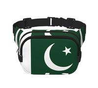 Riñonera de moda con estampado de bandera de Pakistán, bolsa de mensajero unisex, riñonera de viaje de moda, color negro, talla única