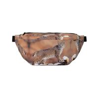 Riñonera de moda con estampado de burro divertido para mujeres y hombres, bolsa bandolera con bolsillos con cremallera, gran capacidad, Canada Lynx, Talla única