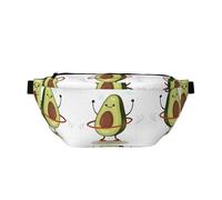 Riñonera de moda con estampado de castor para mujeres y hombres, bolsa bandolera con bolsillos con cremallera, gran capacidad, Lindo aguacate (1), Talla única