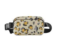 Riñonera de moda con estampado de leopardo amarillo pálido para hombres y mujeres, mini monedero con correa ajustable para viajes, correr, senderismo, Estampado de leopardo amarillo pálido, 1 size