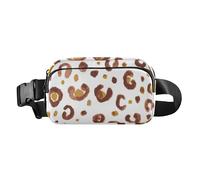 Riñonera de moda con estampado de leopardo amarillo pálido para mujeres y hombres, mini riñonera con correa ajustable para compras, deportes y trabajo, Estampado de leopardo amarillo pálido, talla