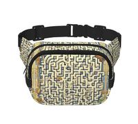 Riñonera de moda con estampado de mapa del tesoro del laberinto, bolsa de mensajero unisex, riñonera de viaje de moda, color negro, talla única