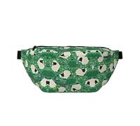 Riñonera de moda con estampado de panda para mujeres y hombres, bolsa bandolera con bolsillos con cremallera, gran capacidad, Linda oveja de dibujos animados, Talla única
