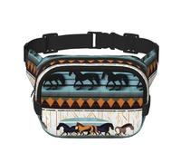 Riñonera de moda con estampado de rayas de caballo, bolsa de mensajero unisex, riñonera de viaje de moda, color negro, talla única