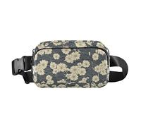 Riñonera de moda con estampado floral japonés de tinta para hombres y mujeres, mini bolsa de viaje con correa ajustable para entrenamiento, correr, senderismo