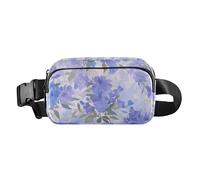 Riñonera de moda con flores de azaleas azules acuarela, para mujeres y hombres, bolso de cuerpo de croose impermeable con correa ajustable para compras, deportes y trabajo