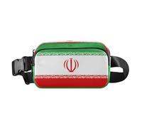 Riñonera de moda con la bandera de Irán, color verde y rojo, para mujeres, hombres, adolescentes, bolsa cruzada impermeable para pasaporte con correa ajustable para viajes, compras, correr