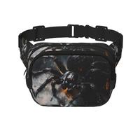 Riñonera de moda con patrón de araña negra, bolsa de mensajero unisex para viajes