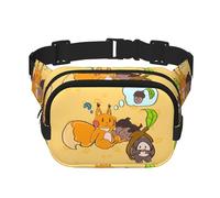 Riñonera de moda con patrón de ardilla y semillas de girasol, bolsa de mensajero unisex de viaje, color negro, talla única