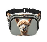 Riñonera de moda con patrón de avatar de alpaca, bolsa de mensajero unisex de viaje, color negro, talla única