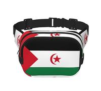 Riñonera de moda con patrón de bandera del Sáhara Occidental, unisex, bolsa de mensajero deportiva de viaje, color negro, talla única