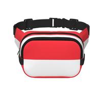 Riñonera de moda con patrón de bandera indonesia, unisex, bolsa de mensajero deportiva de viaje, color negro, talla única