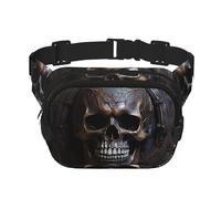 Riñonera de moda con patrón de calavera de color cobre, bolsa de mensajero unisex para viajes