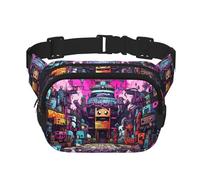 Riñonera de moda con patrón de caminos de colores oscuros, bolsa de mensajero unisex para viajes