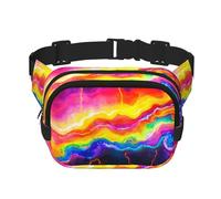 Riñonera de moda con patrón de corriente eléctrica colorida, bolsa de mensajero unisex para viajes y deportes