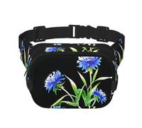 Riñonera de moda con patrón de flores de aciano azul, bolsa de mensajero unisex para viajes