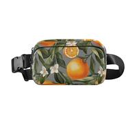 Riñonera de moda con patrón de fresa de acuarela con puntos, para mujeres y hombres, bolsa de pecho multiusos para viajes, Dulce mandarina gris fruta, 1 size