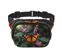 Riñonera de moda con patrón de mariposa de realidad, unisex, bolsa de mensajero deportiva de viaje