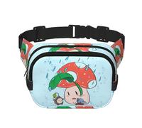 Riñonera de moda con patrón de semillas de girasol y hongos, unisex, bolsa de mensajero deportiva de viaje, color negro, talla única