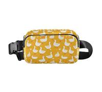 Riñonera de moda con patrón de té de burbujas para mujeres, hombres y adolescentes, para viajes, vacaciones, correr, Bonito dibujo animado de ganso, 1 Size