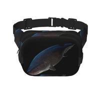 Riñonera de moda con patrón de tiburón feroz, unisex, bolsa de mensajero deportiva de viaje